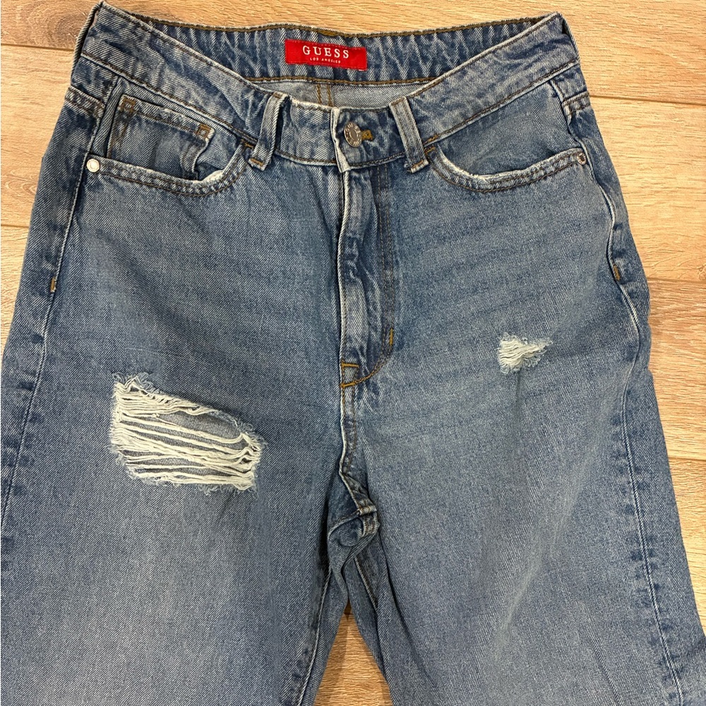 GUESS mom jeans Straight Leg with Distressed Details sz 27 - Picture 4 of 11